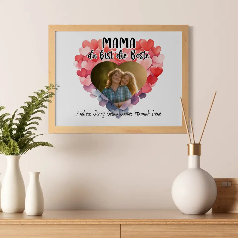 Poster Mama du Bist die Beste Personalisiert