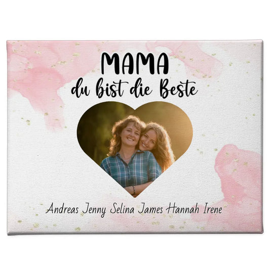 Personalisierte Mama Leinwand Mama du Bist die Beste