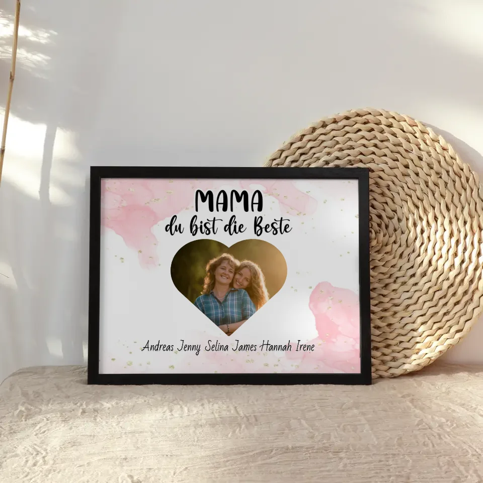 Personalisiertes Mama Poster Mama du Bist die Beste