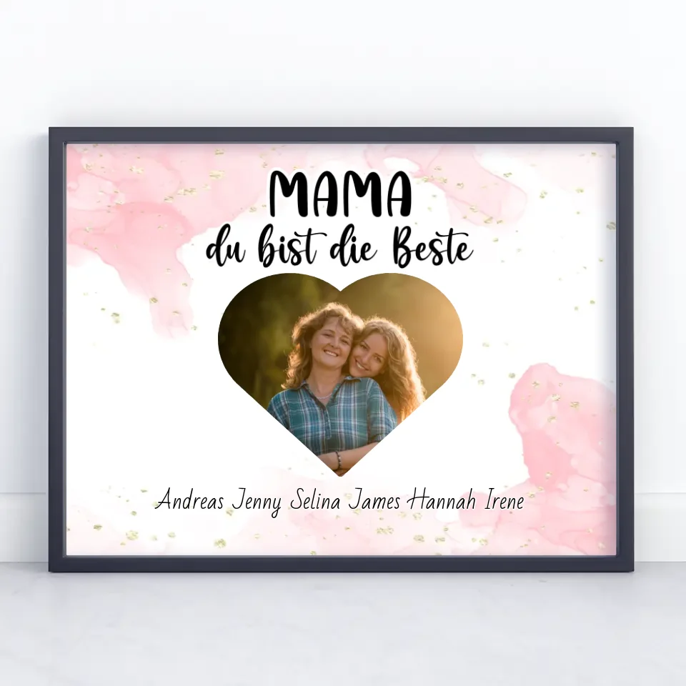 Personalisiertes Mama Poster Mama du Bist die Beste