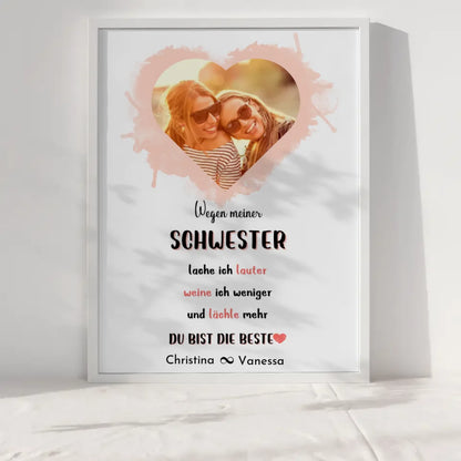 Poster Schwester Personalisiert Eine Schwester versteht Herz Foto & Wunsch Spruch