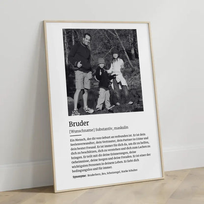 Personalisiertes Poster Definition Bruder Mit Name und Foto
