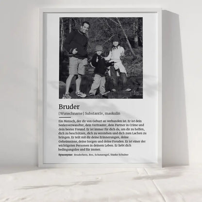 Personalisiertes Poster Definition Bruder Mit Name und Foto