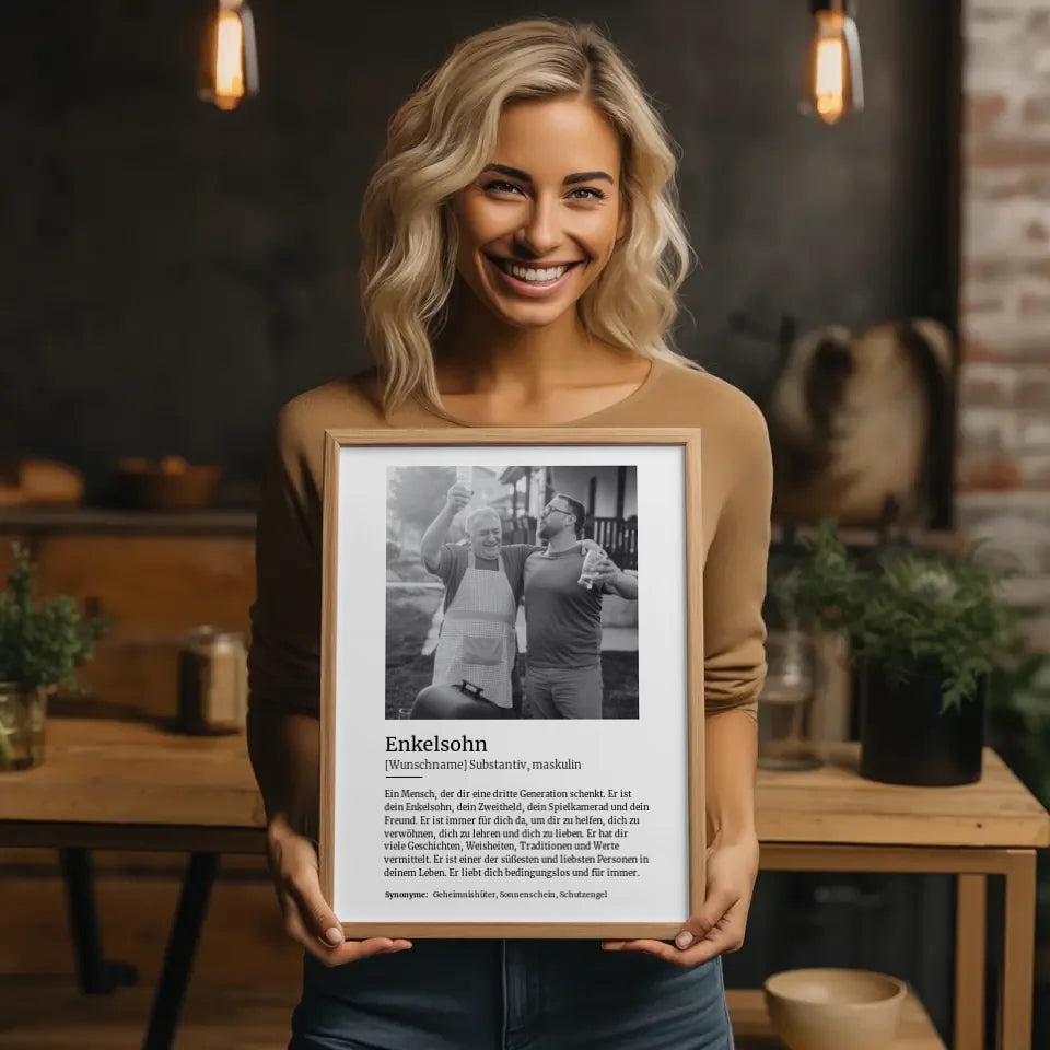 Personalisiertes Poster Definition Enkelsohn Mit Name und Foto