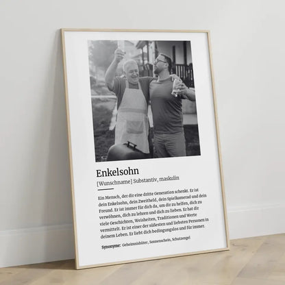 Personalisiertes Poster Definition Enkelsohn Mit Name und Foto