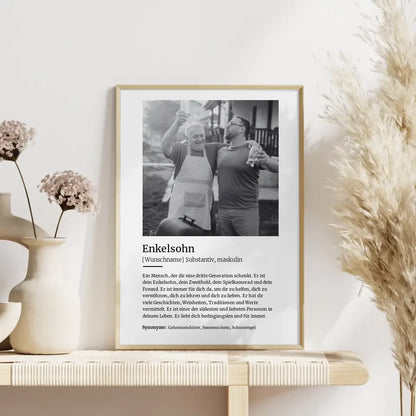 Personalisiertes Poster Definition Enkelsohn Mit Name und Foto