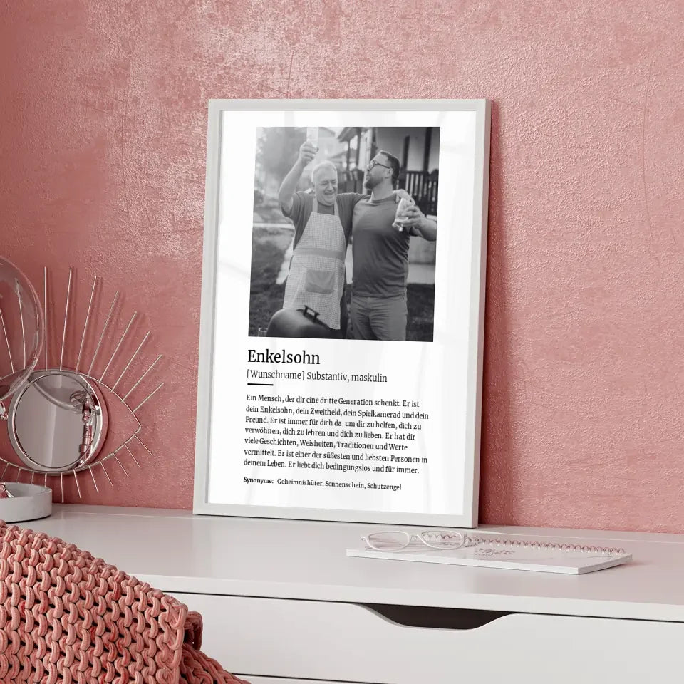 Personalisiertes Poster Definition Enkelsohn Mit Name und Foto