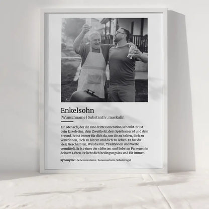 Personalisiertes Poster Definition Enkelsohn Mit Name und Foto