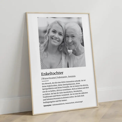 Personalisiertes Poster Definition Enkeltochter Mit Name und Foto