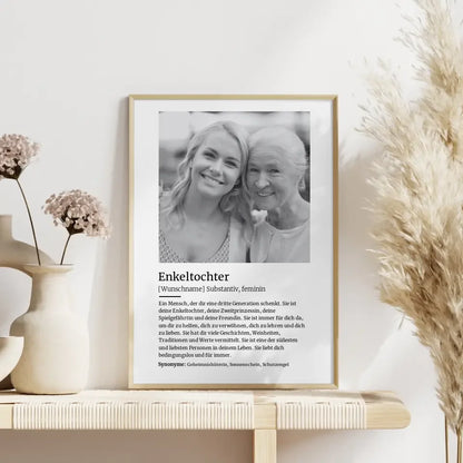 Personalisiertes Poster Definition Enkeltochter Mit Name und Foto