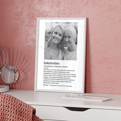 Personalisiertes Poster Definition Enkeltochter Mit Name und Foto