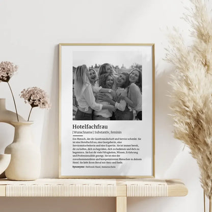 Personalisiertes Poster Definition Hotelfachfrau Mit Name und Foto