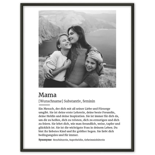 Personalisiertes Poster Definition Mama Mit Name und Foto 1