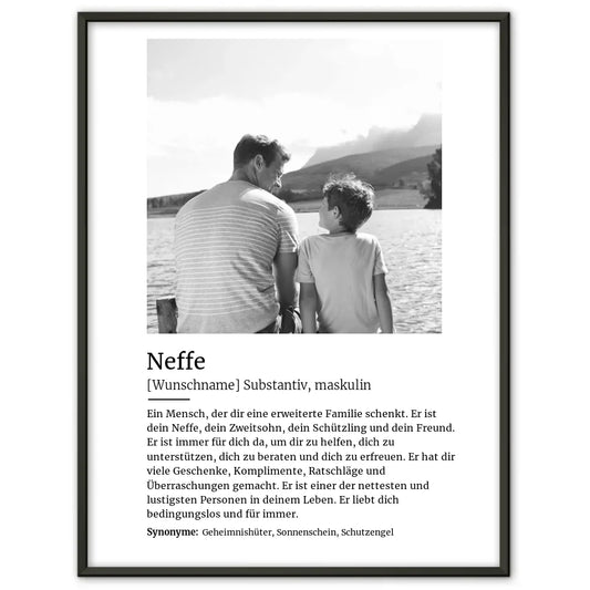 Personalisiertes Poster Definition Neffe Mit Name und Foto 1