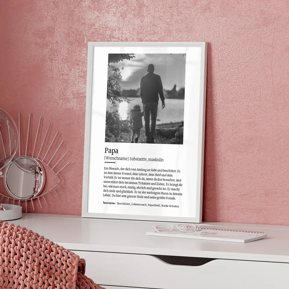 Personalisiertes Poster Definition Papa Mit Name und Foto