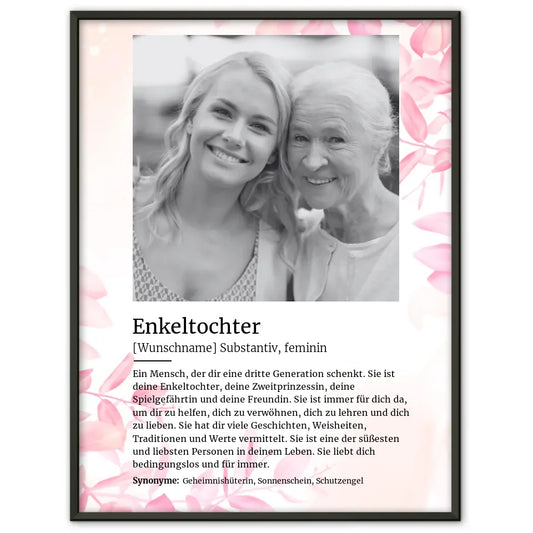 Poster personalisiert Definition Enkeltochter Mit Name