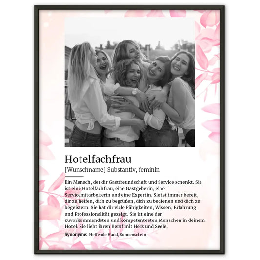 Poster personalisiert Definition Hotelfachfrau Mit Name