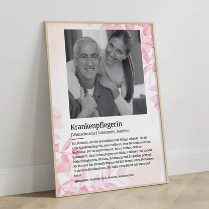 Poster personalisiert Definition Krankenpflegerin Mit Name