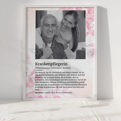 Poster personalisiert Definition Krankenpflegerin Mit Name