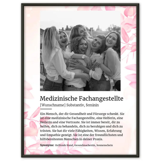 Poster personalisiert Definition Medizinische Fachangestellte Mit Name