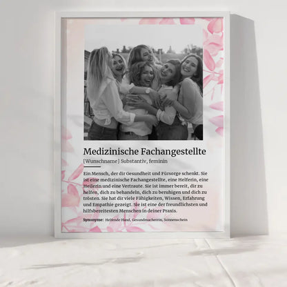 Poster personalisiert Definition Medizinische Fachangestellte Mit Name