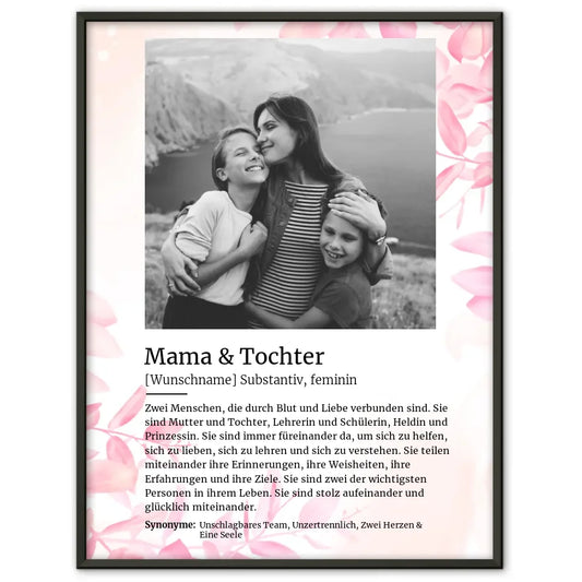 Poster personalisiert Definition Mutter & Tochter Mit Name