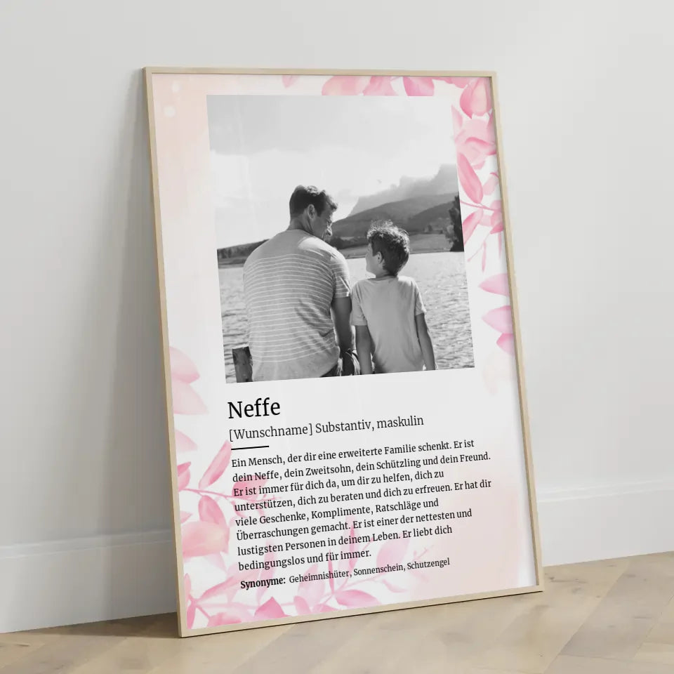 Poster personalisiert Definition Neffe Mit Name