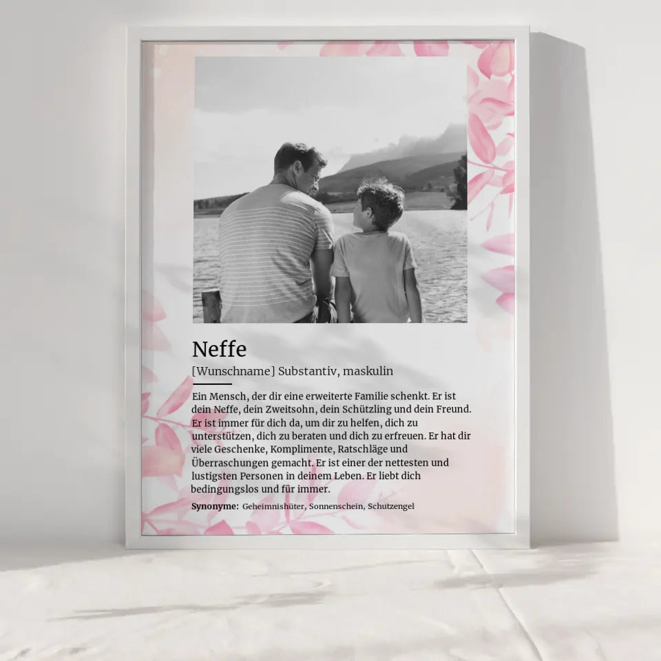 Poster personalisiert Definition Neffe Mit Name