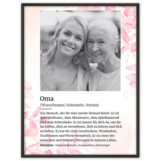 Poster personalisiert Definition Oma Mit Name