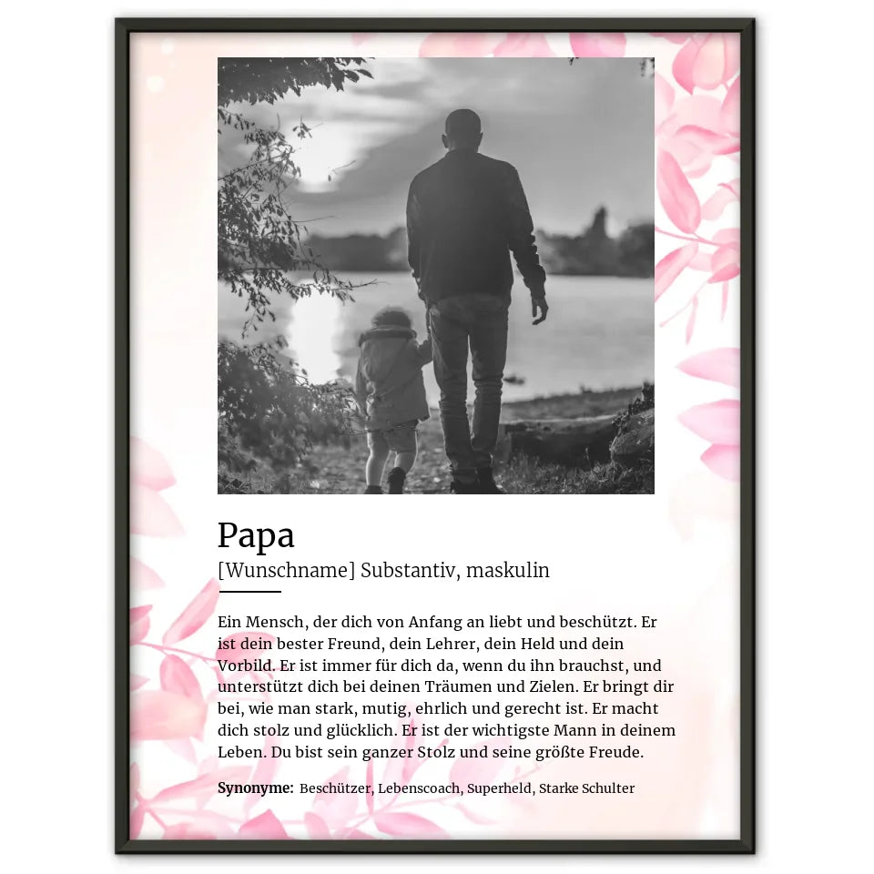 Poster personalisiert Definition Papa Mit Name