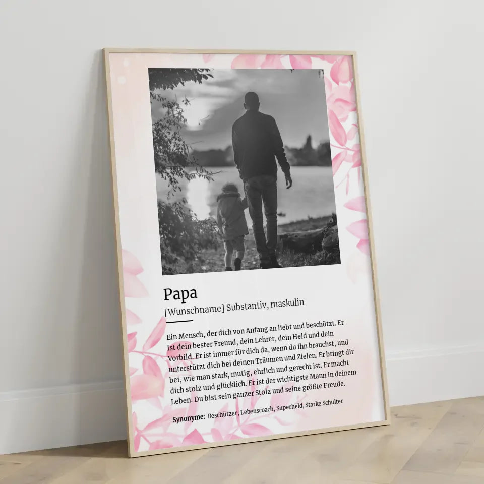 Poster personalisiert Definition Papa Mit Name