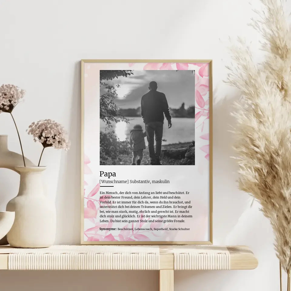 Poster personalisiert Definition Papa Mit Name