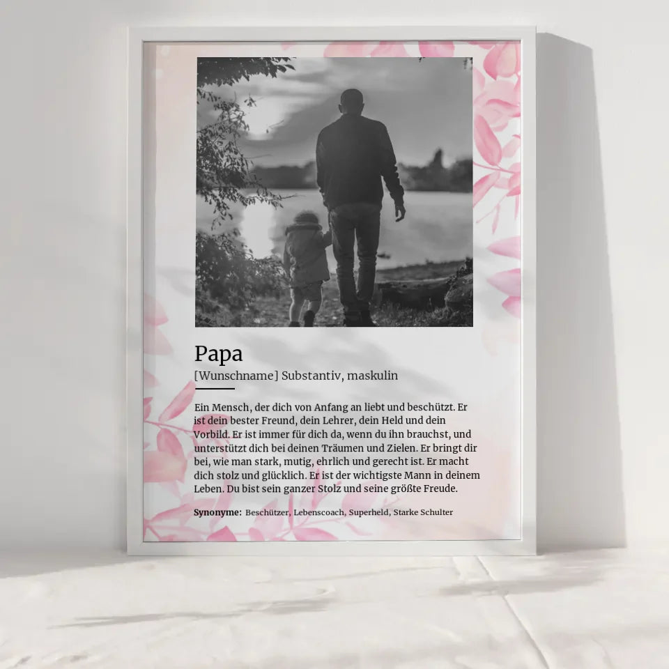 Poster personalisiert Definition Papa Mit Name