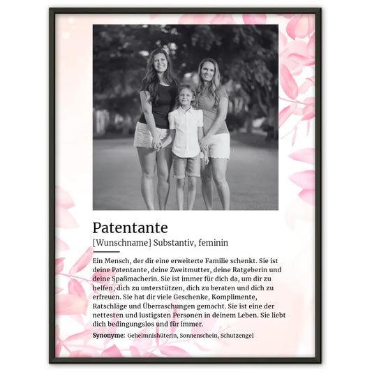 Poster personalisiert Definition Patentante Mit Name