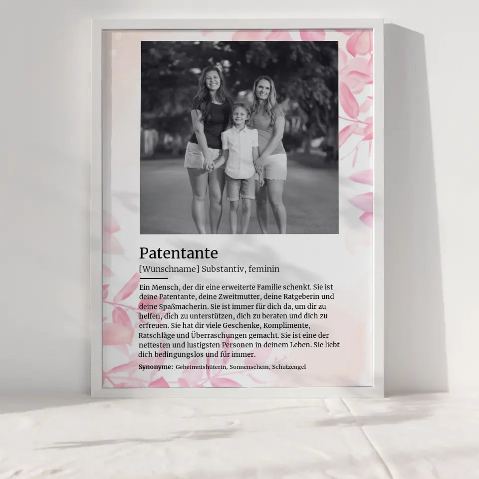 Poster personalisiert Definition Patentante Mit Name