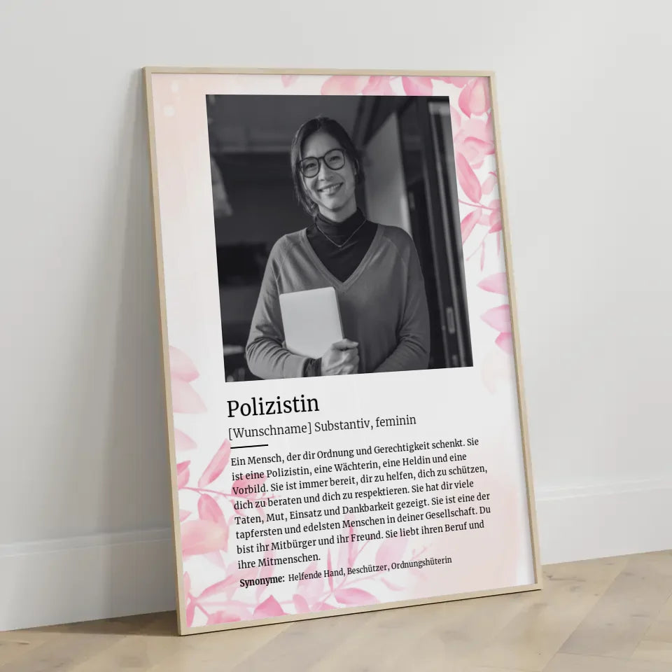 Poster personalisiert Definition Polizistin Mit Name