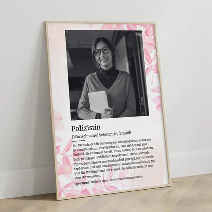 Poster personalisiert Definition Polizistin Mit Name