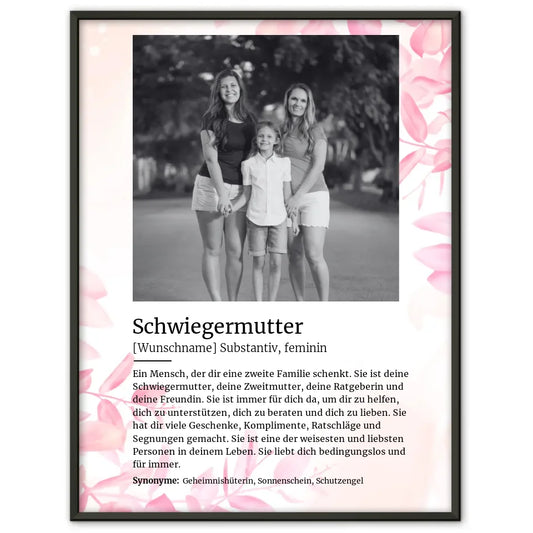 Poster personalisiert Definition Schwiegermutter Mit Name