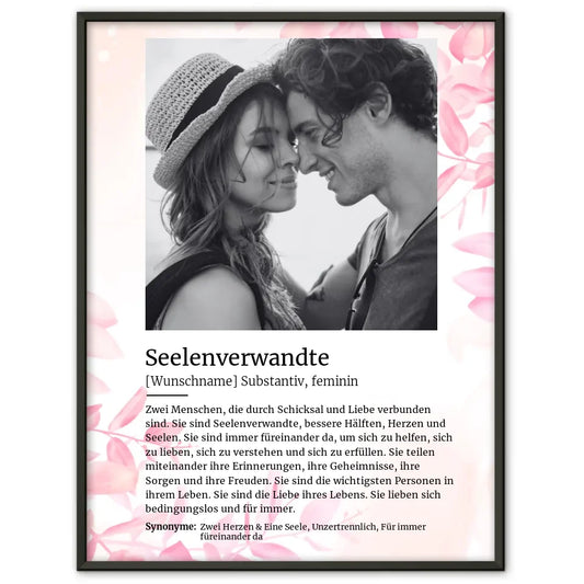 Poster personalisiert Definition Seelenverwandte Mit Name