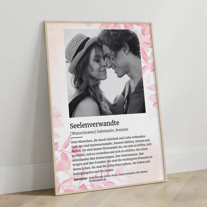 Poster personalisiert Definition Seelenverwandte Mit Name