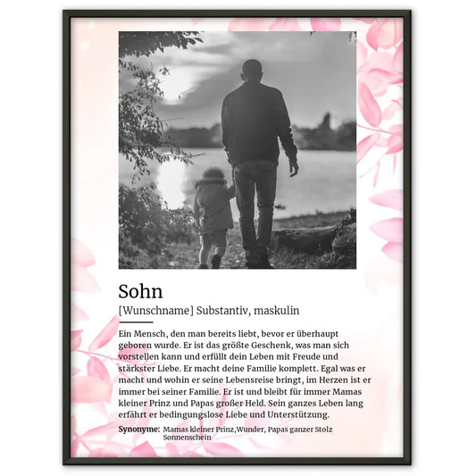 Poster personalisiert Definition Sohn Mit Name