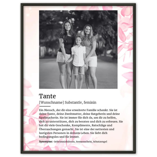 Poster personalisiert Definition Tante Mit Name