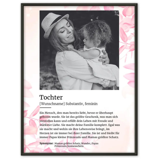 Poster personalisiert Definition Tochter Mit Name