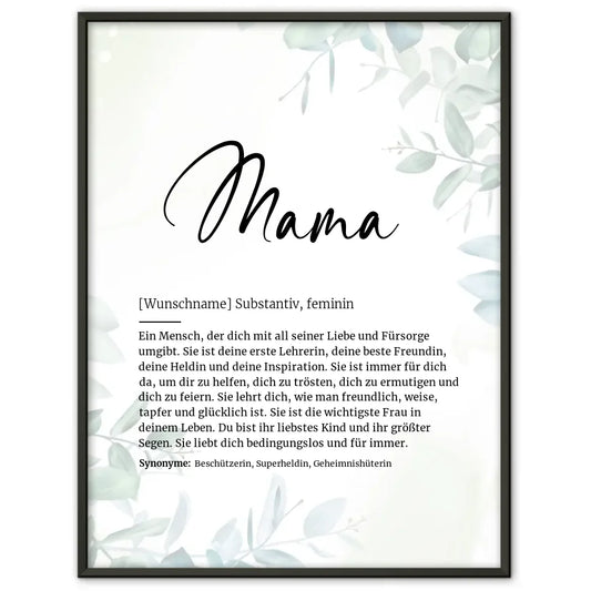 Definitionsposter Definition Mama Mit Name 1