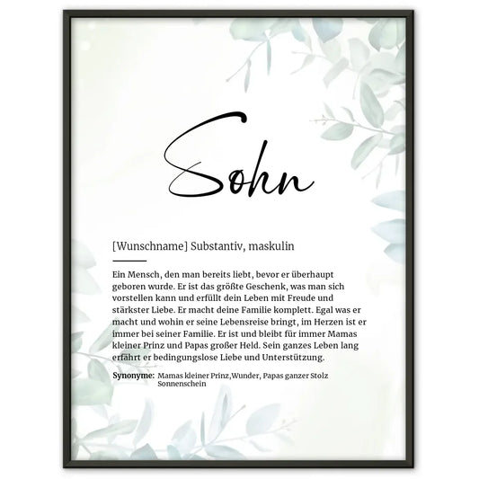 Definitionsposter Definition Sohn Mit Name 1