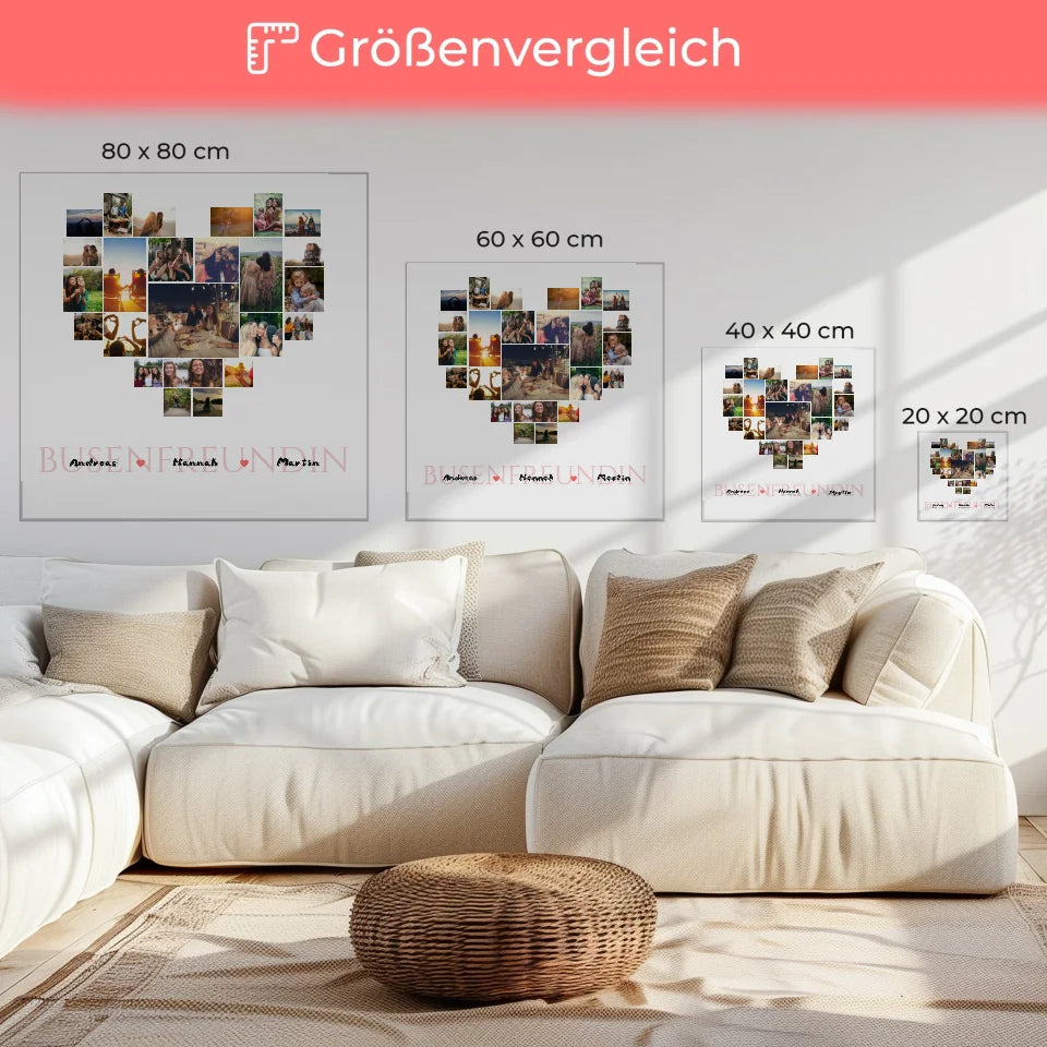 Fotocollage Leinwand für Beste Freundin Zum Geburtstag 24 Fotos