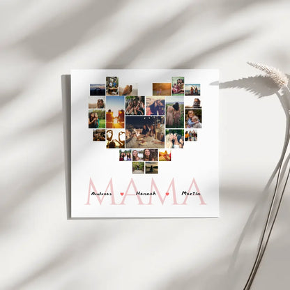 Fotocollage Herz für Mama für Muttertag mit Namen