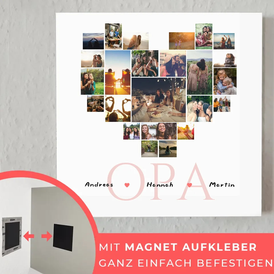 Fotoboard magnetisch Opa 24 Fotos & Namen