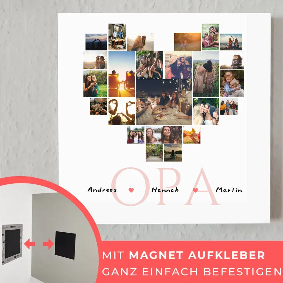 Fotoboard magnetisch Opa 24 Fotos & Namen