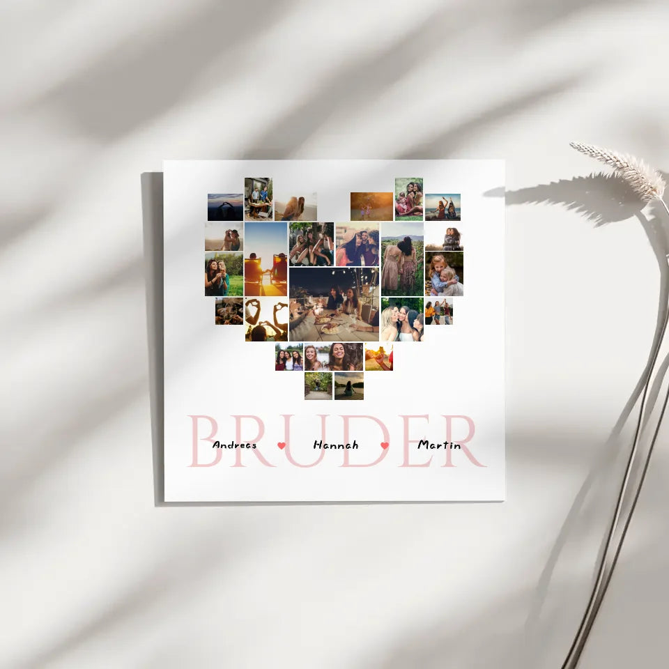 Fotocollage Personalisiert Magnetisches Wandbild Bruder mit Namen